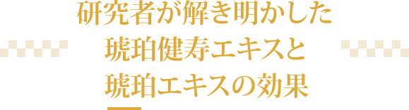 研究者が解き明かした琥珀健寿エキスと琥珀エキスの効果一部をご説明します